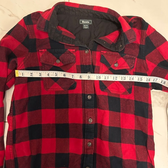 Women’s Roots Flannel Button Down Shirt Sz XS EUC - Picture 7 of 9